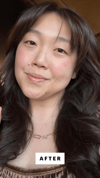 Lee after applying the Laneige Water Bank Aqua Facial Serum